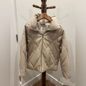 Abercrombie & Fitch Vegan Leather Puffer Jacket